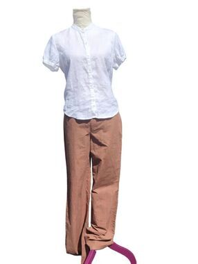 Vintage 90s Kate Hill Plaid Cotton Pants Brown Check Wide Leg NWT 6